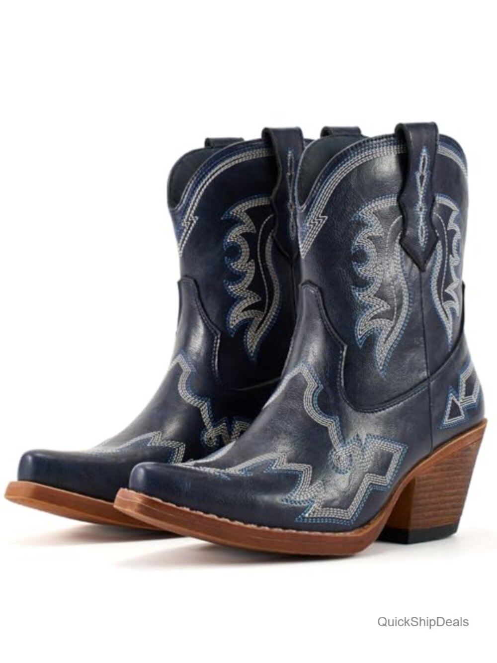 Cowboy Ankle Boots Snip Toe Embroidered Western Womens